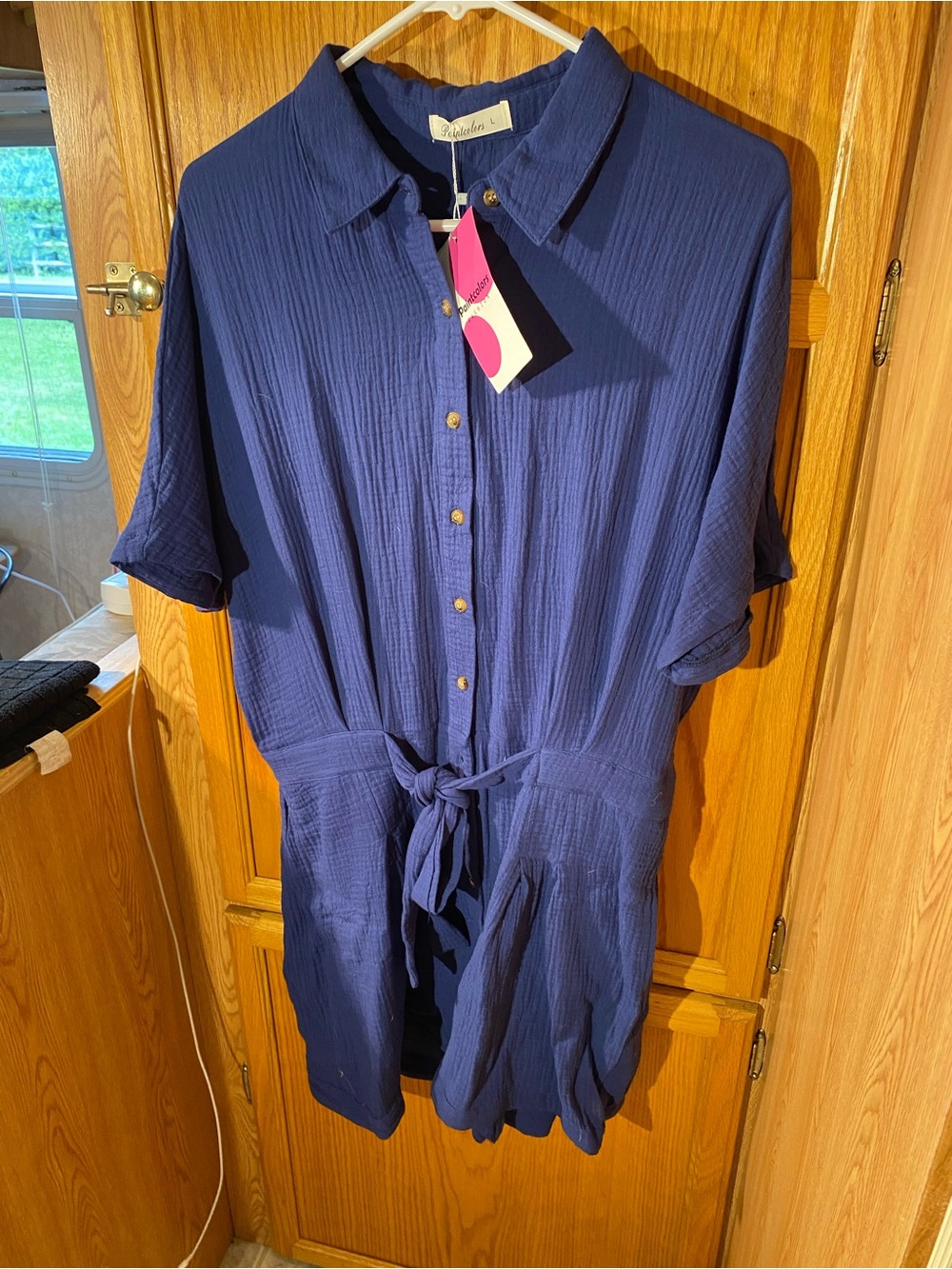 Paintcolors Deep Navy Button-Up Shirt